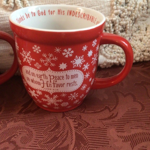Set of 2 Devotional Mugs in Red and White 14 oz capacity - Picture 8 of 10